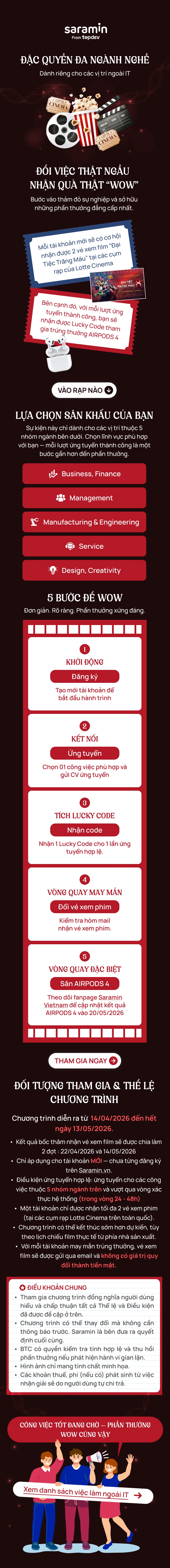 Saramin – Đặc Quyền Đa Ngành Nghề